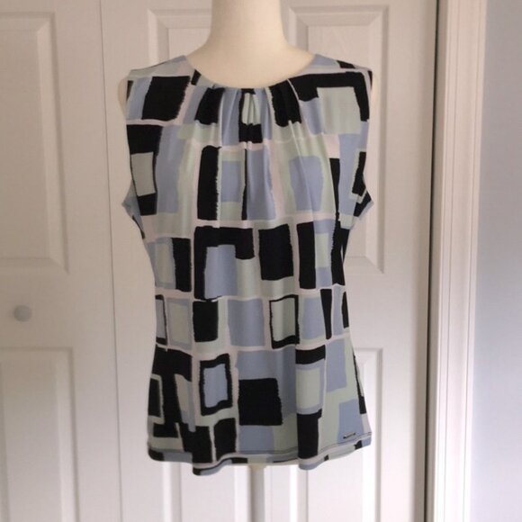 Worn Once! Calvin Klein Pleated Neck Top - Picture 3 of 11